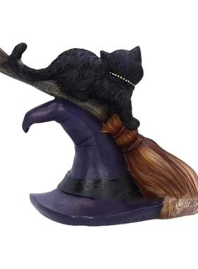 跨境万圣 Bewitched Black Cat Ornament 黑猫树脂工艺品摆件