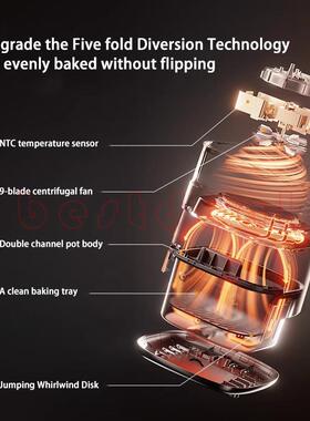 6L  air fryer Large capacity Visual multifunctional 5L