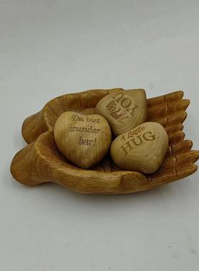 新款创意木质雕刻佛手果盘 家居客厅书房办公室摆件 装饰类艺术品