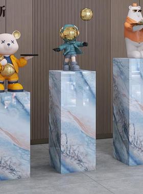 02大理石摆件底座高档轻奢岩板客厅装饰落地电视柜底座玄关摆件