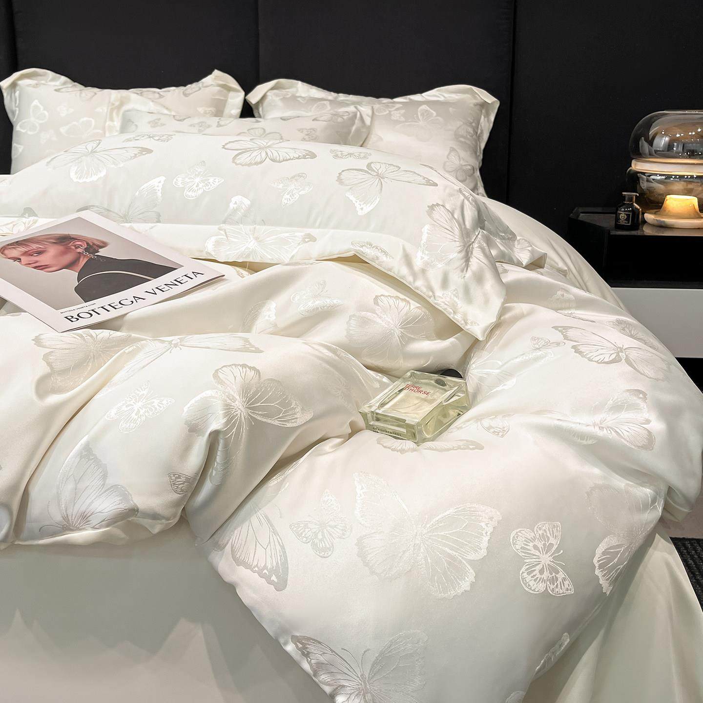 夏季冰丝四件套轻奢高级感床单丝滑裸睡学生宿舍被套三件套ins风4,淘宝优惠券,粉丝福利购,淘宝优惠卷