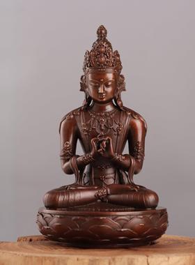 紫铜红铜扎派大日如来佛像摆件纯铜毗卢遮那家居菩萨供奉家用佛堂