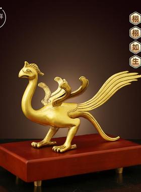黄铜青龙白虎朱雀玄武四神兽一套摆件灵兽蛇龟件家居工艺礼品摆设