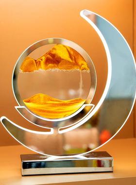 流沙画 画摆件沙漏创意解压办公室客厅酒柜电视柜家居装饰品生日