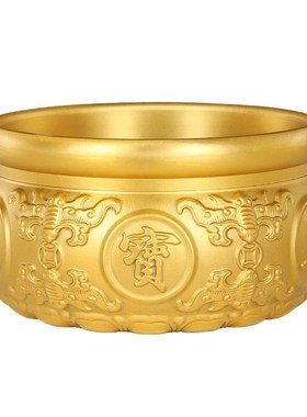 纯铜聚宝盆招财摆件全铜实心聚财客厅家居装饰工艺品开业玄关礼品