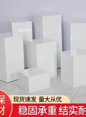 圆柱儿童拍照摄影道具烤漆展示台白色木墩子圆形底座摆件模特地台