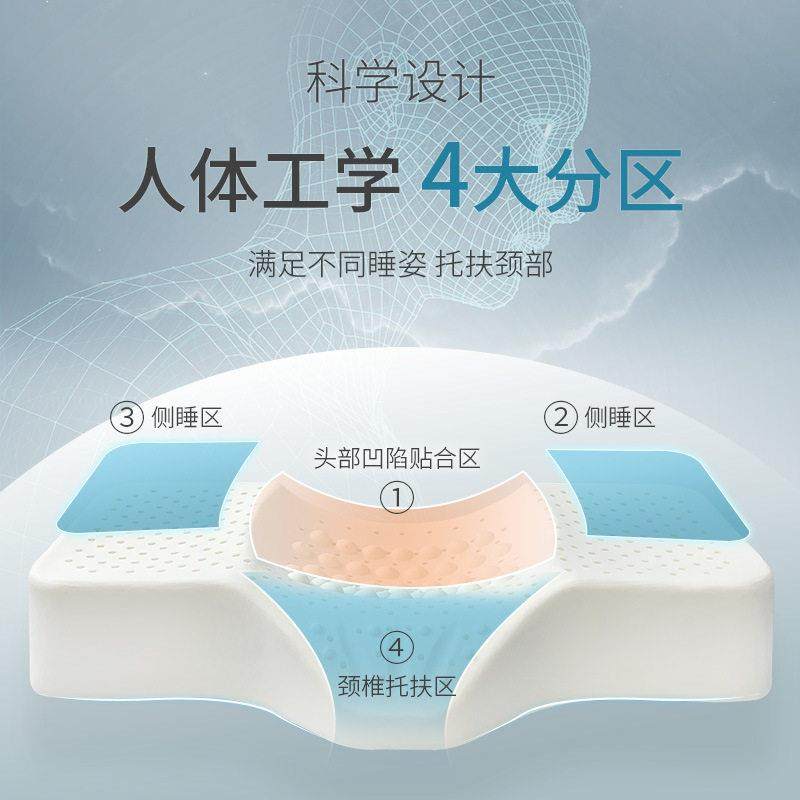 泰国进口乳胶枕颈椎枕头护颈椎修复专用助睡眠天然橡胶侧睡分区枕,淘宝优惠券,粉丝福利购,淘宝优惠卷