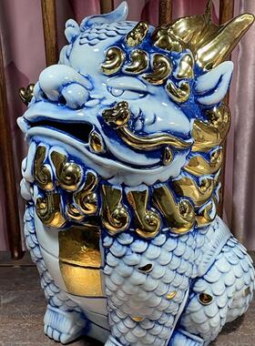 景德镇手工陶瓷摆件招财貔貅香炉摆件麒麟描金手工陶瓷高档香炉送