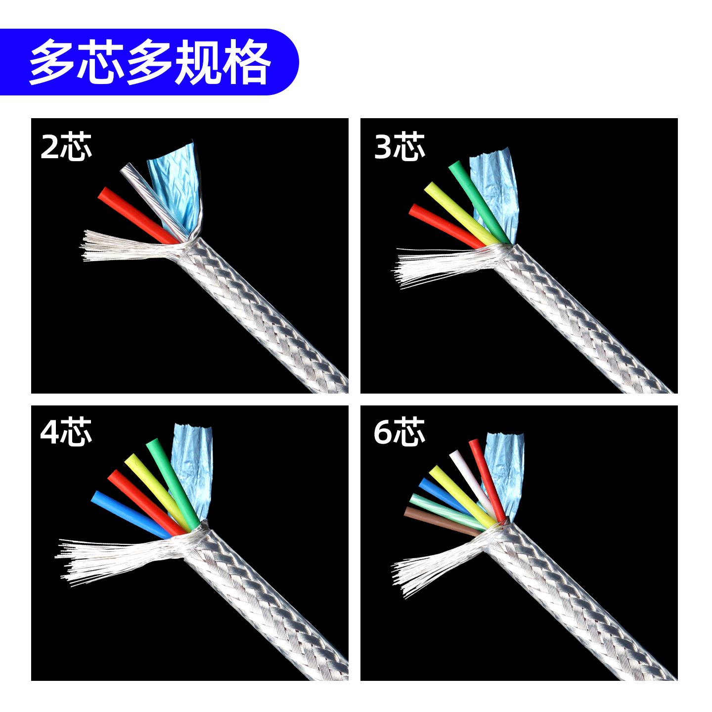 AFPF铁氟龙镀银屏蔽绞线2 3 4 6芯耐高温线传感器信号屏蔽线包邮 - 图2