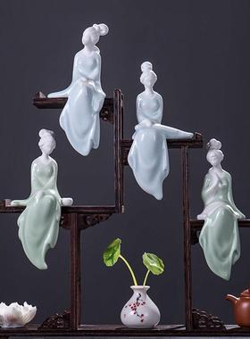 琴棋书画创意舞女花宠仕女摆件茶宠微景观家居芭蕾瑜伽造型装饰品