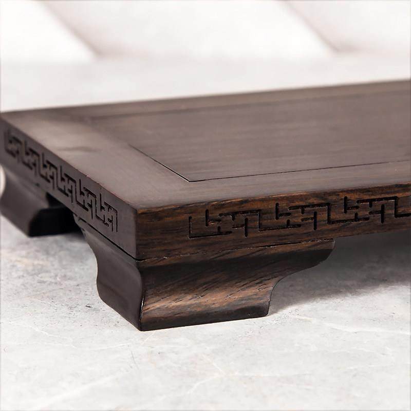 黑檀木长方正方形回纹实木平板底座茶具茶壶香薰盒香炉盆景木底托,淘宝优惠券,粉丝福利购,淘宝优惠卷
