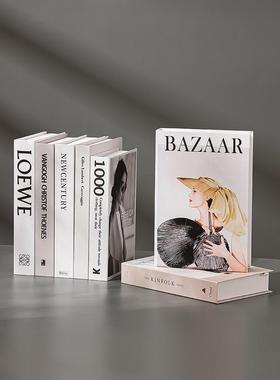 现代假书摆件北欧轻奢仿真书客厅家居店铺装饰品拍照道具书壳盒子