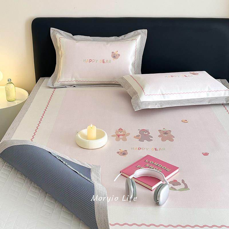 木悠卡通数码印花夏季凉感冰丝凉席三件套学生宿舍1.2m空调软席子,淘宝优惠券,粉丝福利购,淘宝优惠卷