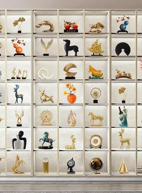 轻奢高端大气客厅酒柜装饰品摆件现代高档玄关博古架展示柜家居