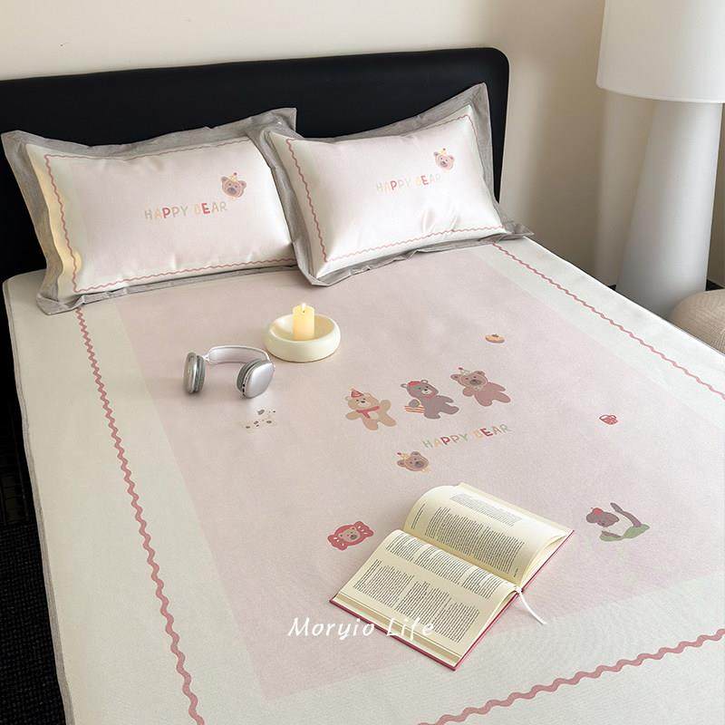 木悠卡通数码印花夏季凉感冰丝凉席三件套学生宿舍1.2m空调软席子,淘宝优惠券,粉丝福利购,淘宝优惠卷