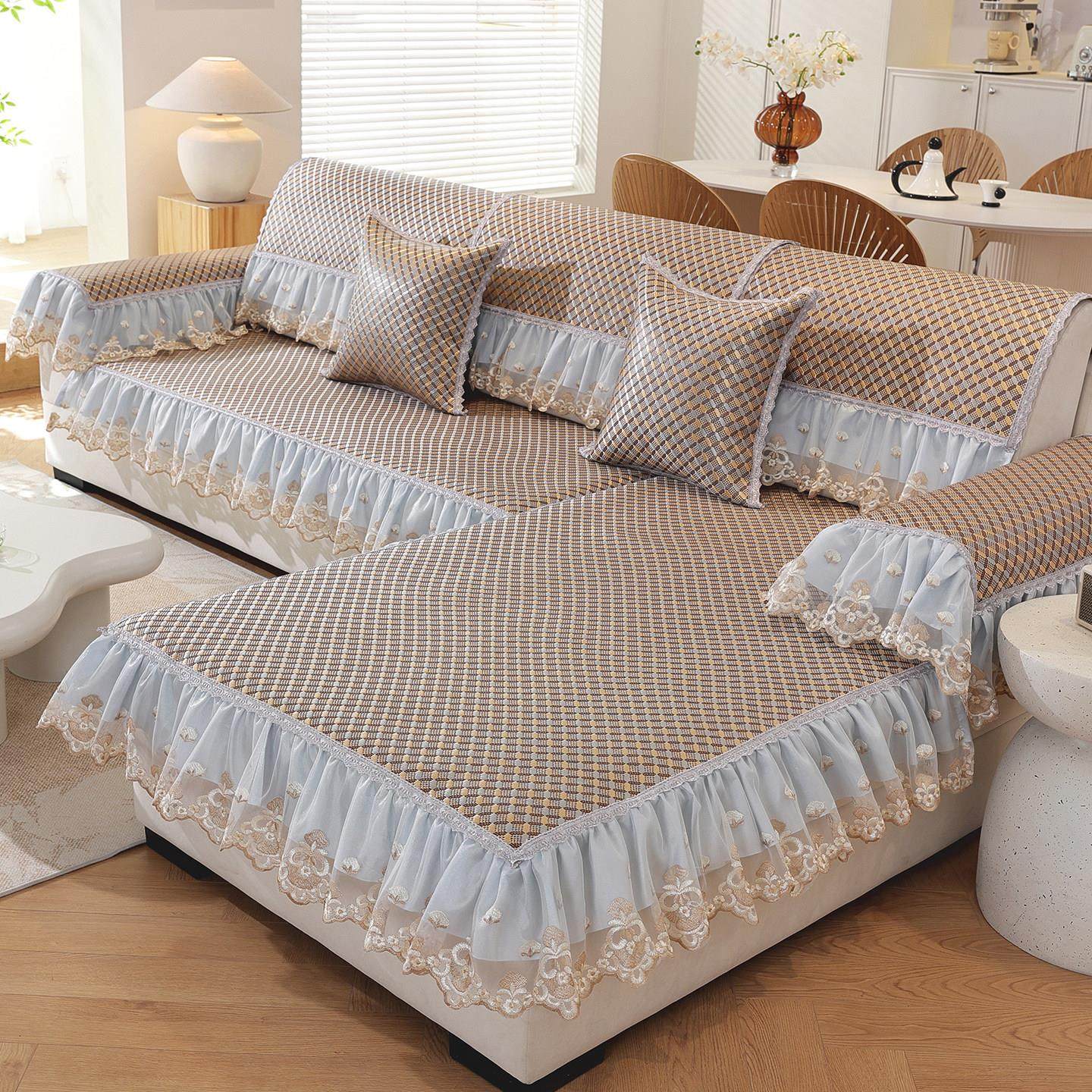 沙发垫夏季冰丝凉席坐垫防滑藤席夏天客厅咖啡色凉垫沙发套巾定做,淘宝优惠券,粉丝福利购,淘宝优惠卷