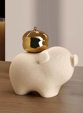 马上有钱摆件新中式客厅博古架酒柜装饰品办公室摆设开业乔迁礼物