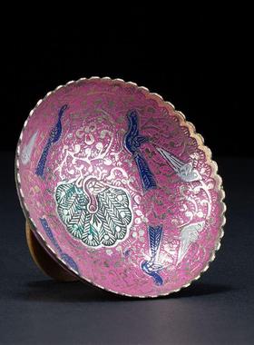 印度纯铜果盘复古迷你托盘篮高脚茶点盘茶具茶道尼泊尔水果碟小号