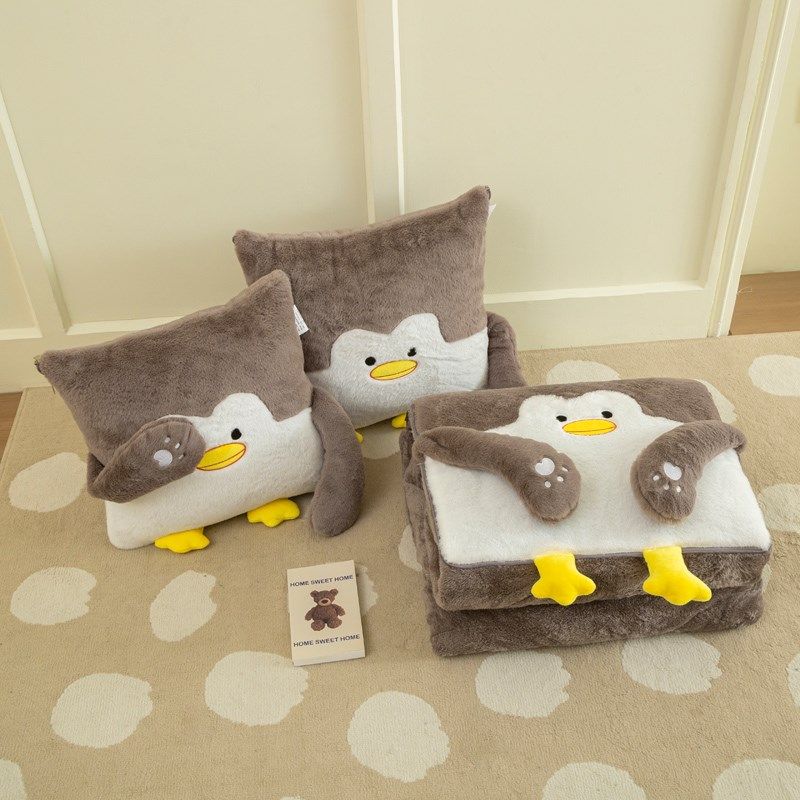 加厚冬季小企鹅两用抱枕被靠垫枕头被午休午睡学生宿舍汽车沙发礼,淘宝优惠券,粉丝福利购,淘宝优惠卷