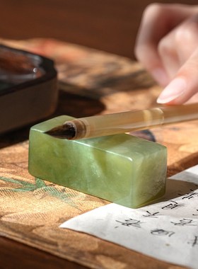 张小凤 岫岩玉岫玉手把件玉石空白材料镇尺装饰桌面摆件送礼收藏