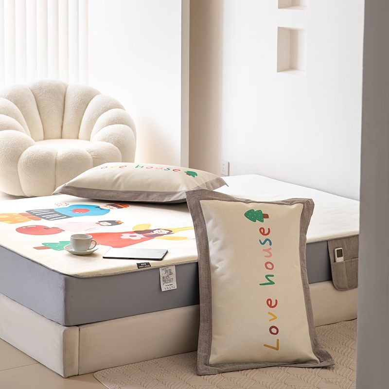 卡通可爱夏季冰丝凉席三件套可水洗床笠空调席儿童印花单人软席子,淘宝优惠券,粉丝福利购,淘宝优惠卷