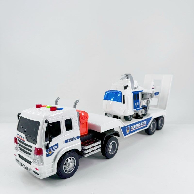 会讲故事拖板车警车直升机儿童惯性声光塑胶益智运输车玩具车礼盒,淘宝优惠券,粉丝福利购,淘宝优惠卷