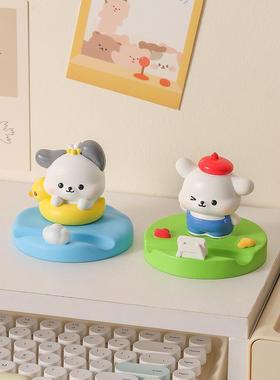 可爱帕恰小狗手机支架办公室桌面装饰好物工位情绪治愈系摆件礼物