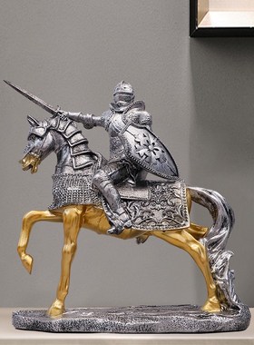 胜利骑士创意摆件欧式客厅家居办公室酒柜装饰工艺品高档复古大号