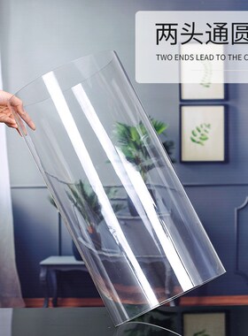 玻璃烛台摆件灯罩透明直筒圆柱展示餐桌蜡烛防风罩浪漫大号烛台