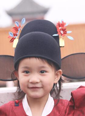 儿童乌纱帽明制汉服童装帽子男女配饰汉裔首服古装古风非遗缠花帽