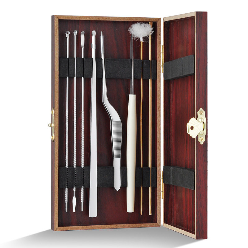 掏耳挖耳勺木盒采耳工具9件套装按摩掏耳朵鹅毛棒耳屎扣毛毛镊子,淘宝优惠券,粉丝福利购,淘宝优惠卷