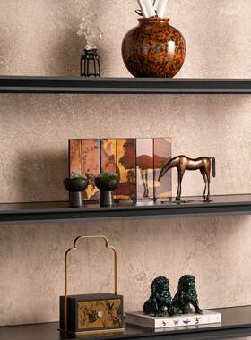 宋代美学新中式中国艺术摆件会所书房书架茶室博古架软装高级饰品