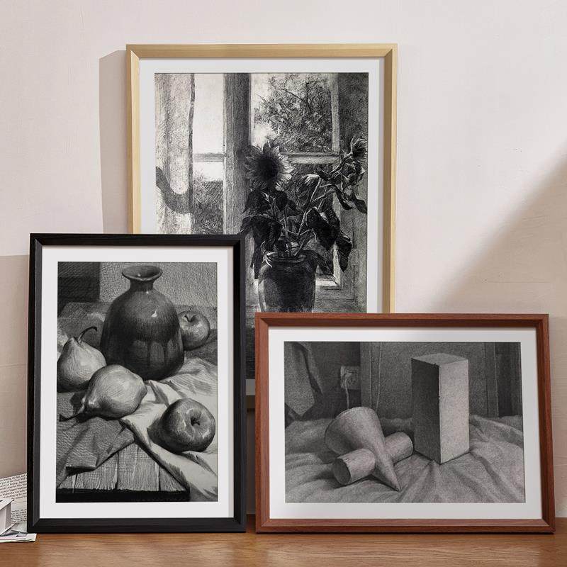 A4素描专用装裱画框空框相框挂墙四4K八开8k油画a3A4纸长方形原木,淘宝优惠券,粉丝福利购,淘宝优惠卷