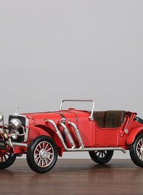 覆古怀旧老爷车汽车模型创意桌面摆件客厅酒柜书架书柜家居装饰品