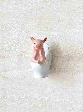 【厕所搭子】马桶猪可爱小摆件装饰桌面噗噗睡著瞭同款彷真礼物
