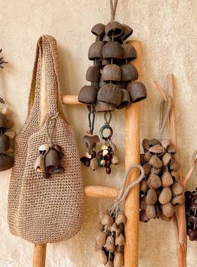 天然果壳手摇铃疗愈乐器瑜伽伴奏解压音疗包包挂件家居风铃挂饰