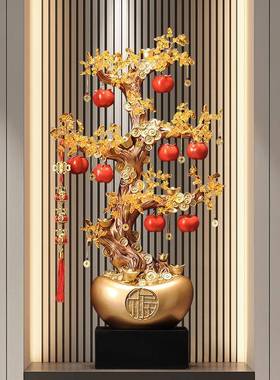 入户玄关发财树招财摆件客厅办公室事事如意落地装饰乔迁新居礼物