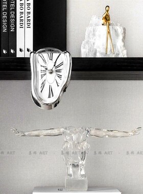 现代时尚直角扭曲时钟 9度扭曲时间书架挂钟桌面样板房扭曲钟