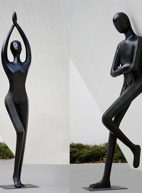 人物雕塑落地大酒店艺术中心售楼处走廓人形创意玻璃钢装饰品