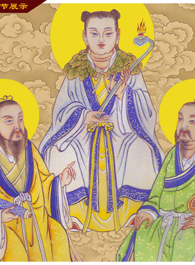 三茅真君六丁六甲茅山祖师神像卷轴挂画丝绸画装饰防水褪色