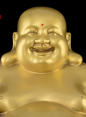 铜弥勒佛像摆件大肚n笑佛菩萨招家用供奉客厅办公室财家居装饰礼