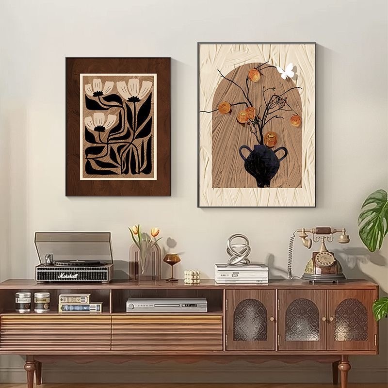 法式中古风客厅装饰画沙发背景墙挂画餐厅抽象壁画复古卧室床头画 - 图2