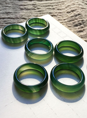 天然正品绿玛瑙戒指尾戒 个性草绿玛瑙宝玉石男T女款指环手饰食指