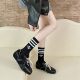 ກິລາ socks ຜູ້ຊາຍ socks ແມ່ຍິງ socks ພາກຮຽນ spring ແລະດູໃບໄມ້ລົ່ນສີດໍາ