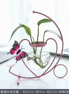 创意月亮摆件家居装饰品酒柜客厅插花G水培花瓶少女心房间客厅摆