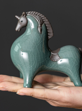 唐马家居陶瓷摆件创意微景观装饰品盆景假山鱼缸造景桌面动物茶宠