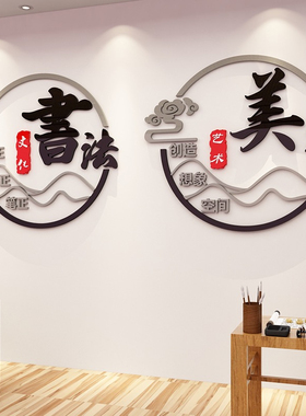 书法美术教室饰墙画室环创艺术培训构面布置画