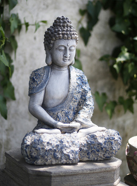 创意摆件中式禅意佛像庭院装饰户外花园阳台布置客厅艺术玄关摆设