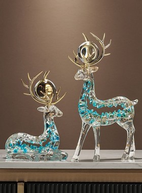 金箔水晶时来运转摆件酒柜电视柜装饰客厅玄关办公室乔迁新居礼品