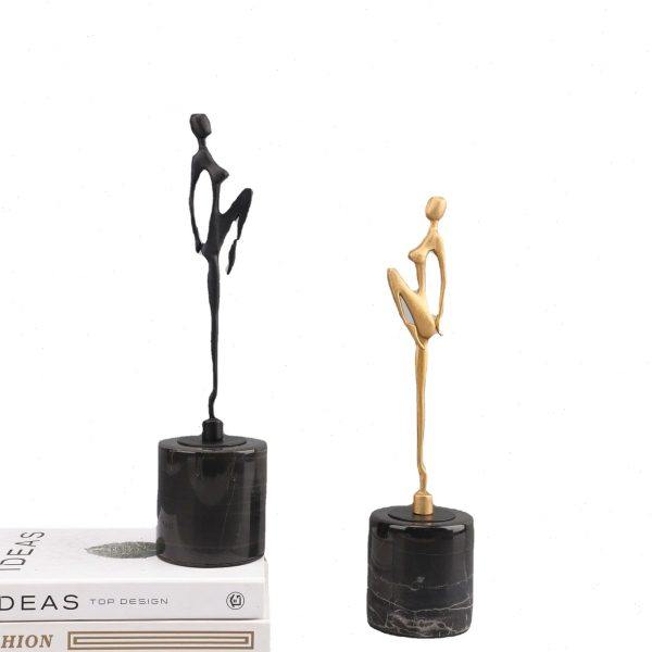 现简约大理石金属人物摆件样板房间家居电视柜金属创意软装饰品,淘宝优惠券,粉丝福利购,淘宝优惠卷